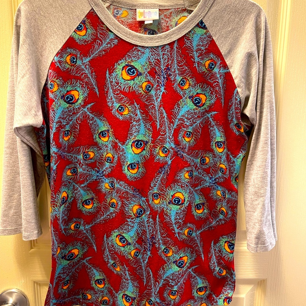 LulaRoe Peacock Top 3/4 sleeve